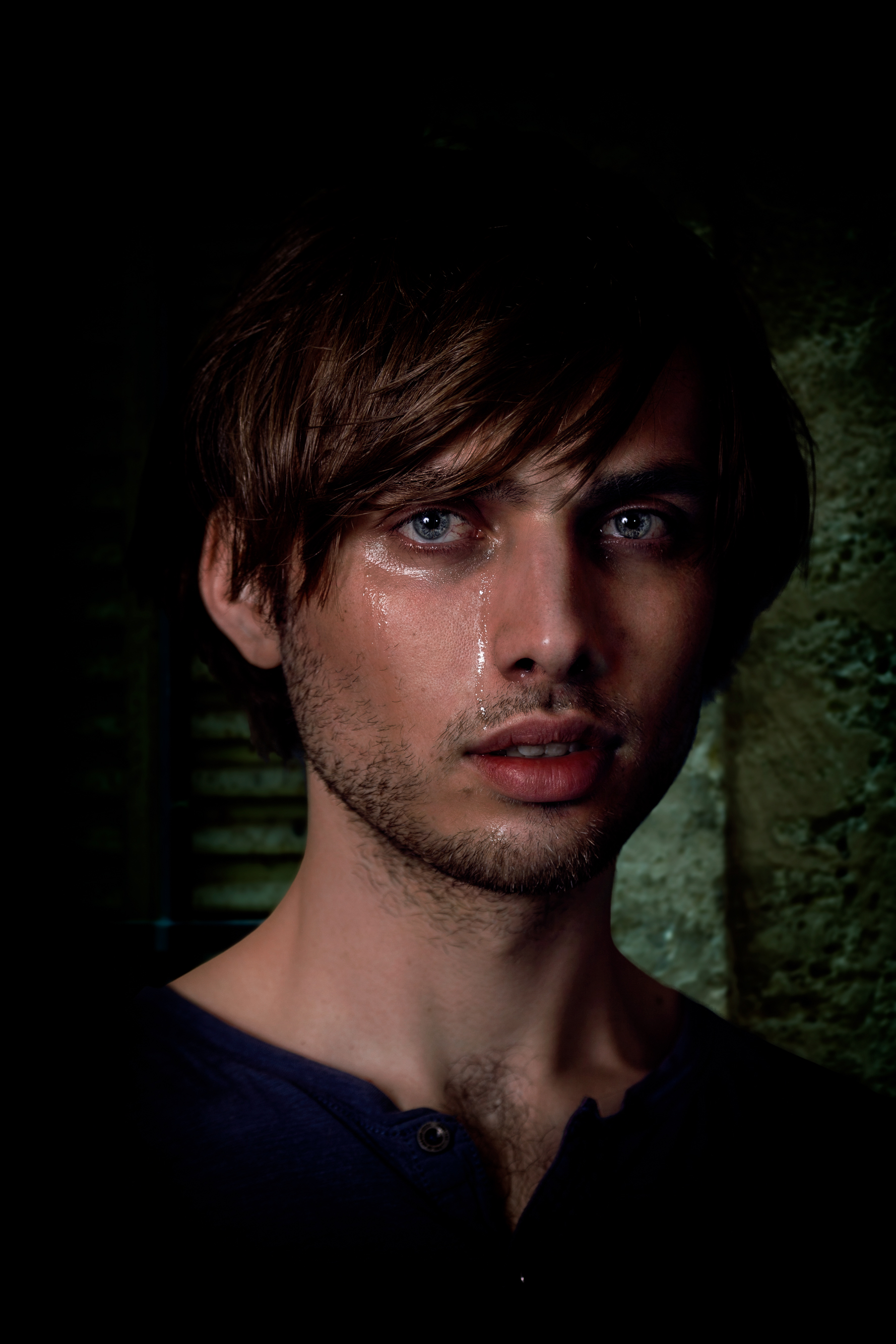 Portrait in a dark blue shirt